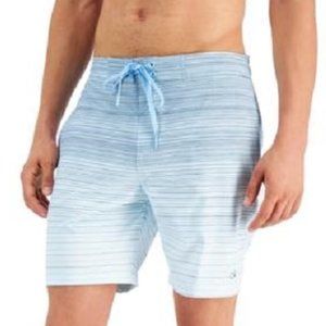 🆕 CALVIN KLEIN Mens Infinite Stretch E-board Shorts Blue Stripe UPF 40+ XL $60